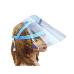 demonstrative photo of a raised protective visor worn by a mannequin