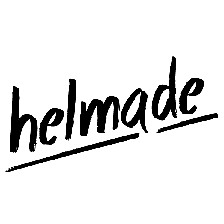 scritta "helmade" in stile handwriting